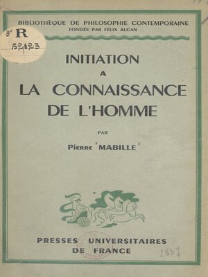 cover image of Initiation à la connaissance de l'homme